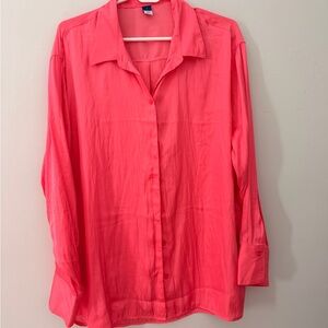 Old Navy Bright Pink Button-Down Shirt